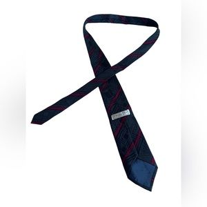Dior Men’s Tie Geometric Stripe Silk Black Gray Red Classic